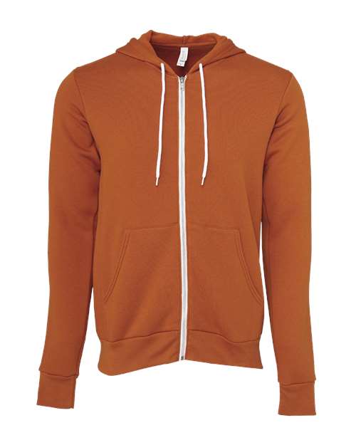 BELLA + CANVAS Unisex Sponge Fleece Full-Zip Hoodie Sweatshirt 3739 - Autumn