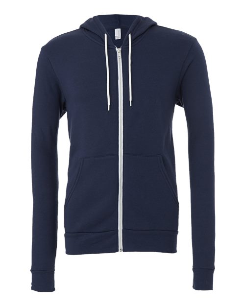 BELLA + CANVAS Unisex Sponge Fleece Full-Zip Hoodie Sweatshirt 3739 - Navy