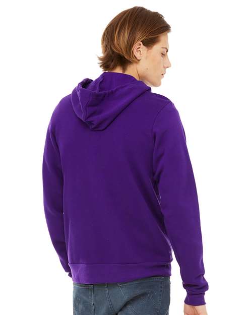 BELLA + CANVAS Unisex Sponge Fleece Full-Zip Hoodie Sweatshirt 3739 - Team Purple