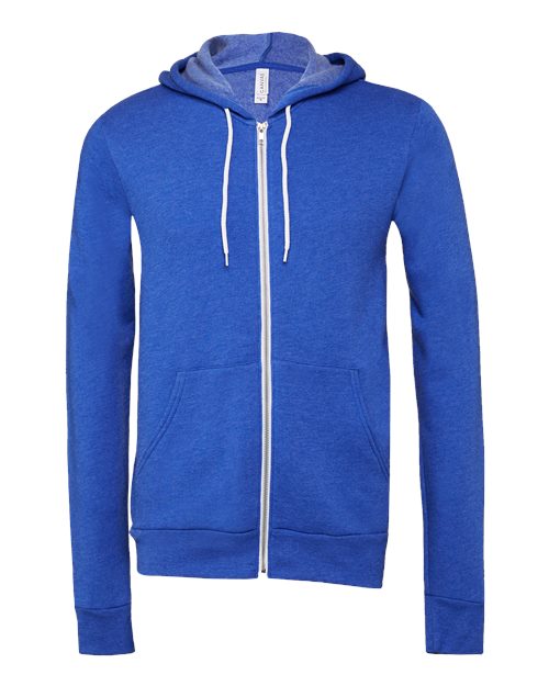 BELLA + CANVAS Unisex Sponge Fleece Full-Zip Hoodie Sweatshirt 3739 - True Royal