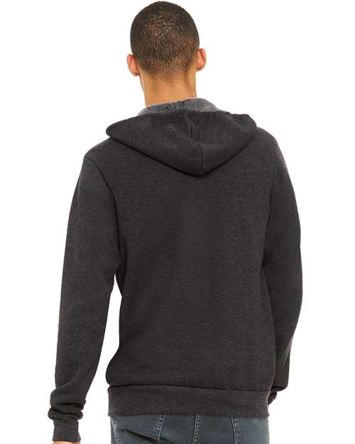 BELLA + CANVAS Unisex Sponge Fleece Full-Zip Hoodie Sweatshirt 3739 - Dark Grey Heather