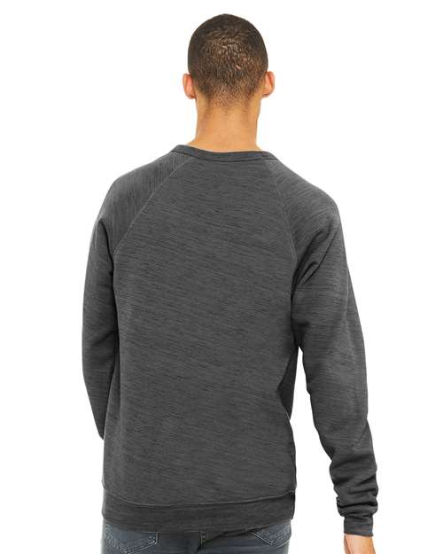 BELLA + CANVAS Unisex Sponge Fleece Raglan Crewneck Sweatshirt 3901 - Dark Grey Marble