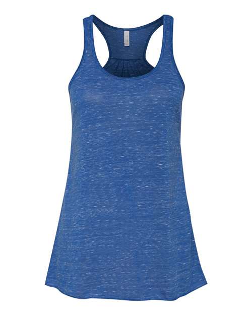 BELLA + CANVAS Women's Flowy Racerback Tank 8800 - True Royal Marble