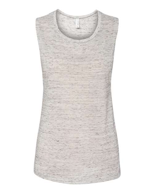 BELLA + CANVAS Women's Flowy Scoop Muscle Tank 8803 - White Marble