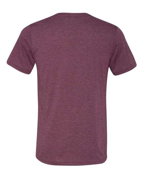 BELLA + CANVAS Unisex Triblend V-Neck Tee 3415 - Maroon Triblend