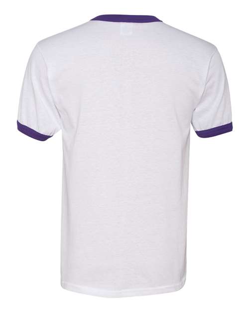 Augusta Sportswear Unisex 50/50 Ringer T-Shirt 710 - White/ Purple