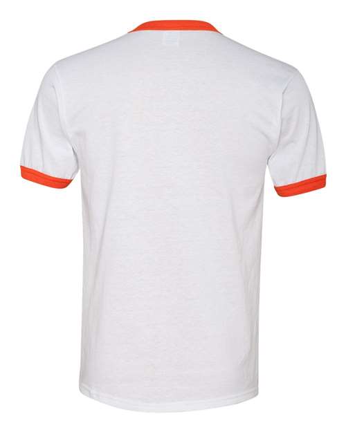 Augusta Sportswear Unisex 50/50 Ringer T-Shirt 710 - White/ Orange