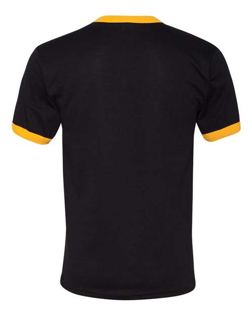 Augusta Sportswear Unisex 50/50 Ringer T-Shirt 710 - Black/ Gold