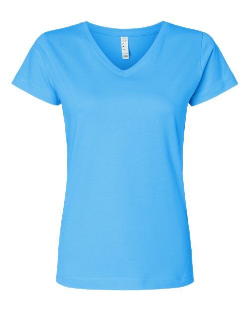 LAT Women's Fine Jersey V-Neck Tee 3507 - Aqua