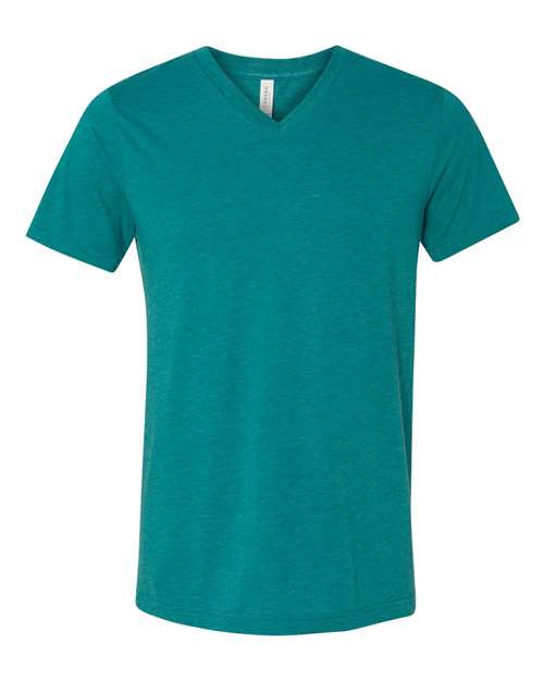 BELLA + CANVAS Unisex Triblend V-Neck Tee 3415 - Teal Triblend