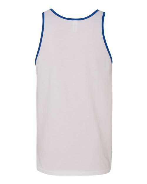 BELLA + CANVAS Jersey Tank 3480 - White/ True Royal