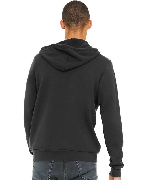 BELLA + CANVAS Unisex Sponge Fleece Full-Zip Hoodie Sweatshirt 3739 - Dark Grey