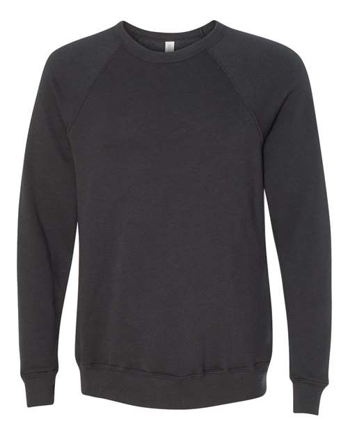 BELLA + CANVAS Unisex Sponge Fleece Raglan Crewneck Sweatshirt 3901 - Dark Grey