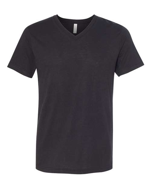 BELLA + CANVAS Unisex Triblend V-Neck Tee 3415 - Solid Black Triblend