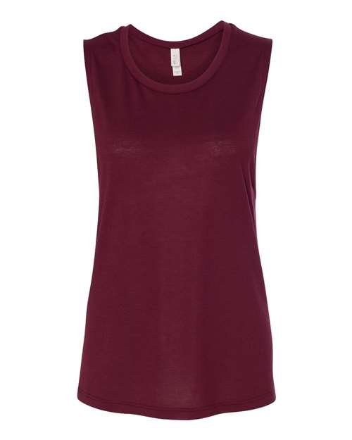 BELLA + CANVAS Women's Flowy Scoop Muscle Tank 8803 - Maroon