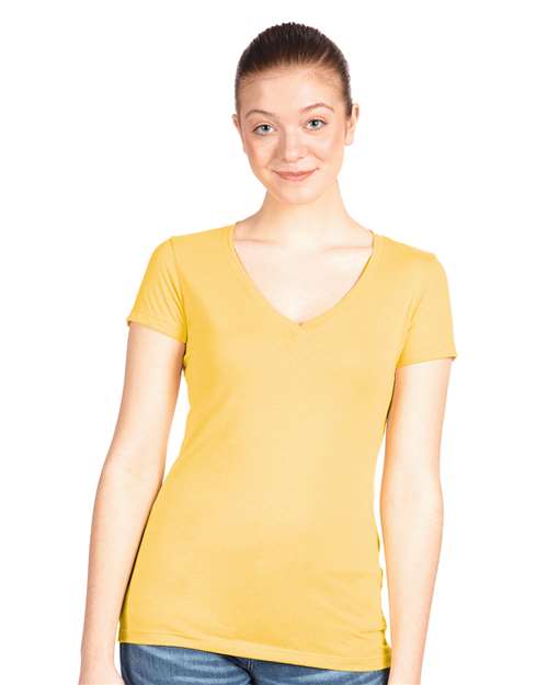 Next Level Women's Ideal V-Neck T-Shirt 1540 - Banana Cream