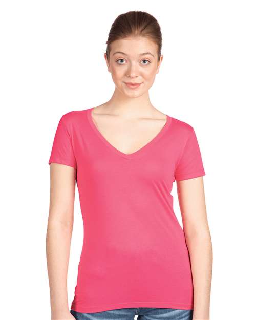 Next Level Women's Ideal V-Neck T-Shirt 1540 - Hot Pink