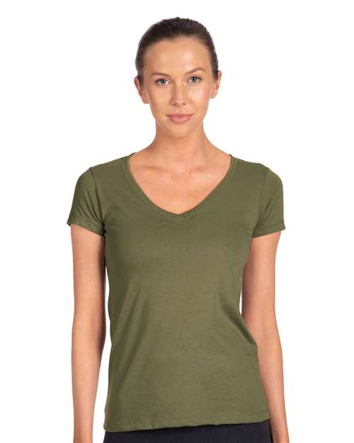 Next Level Women's Ideal V-Neck T-Shirt 1540 - Military Green