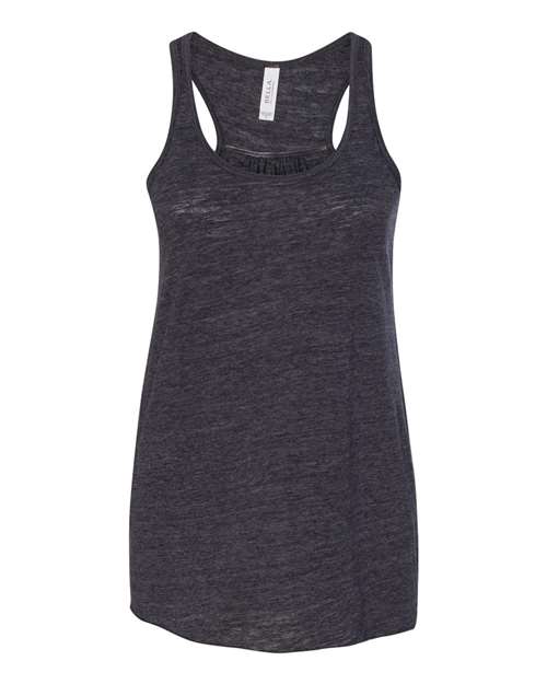 BELLA + CANVAS Women's Flowy Racerback Tank 8800 - Charcoal Black Slub