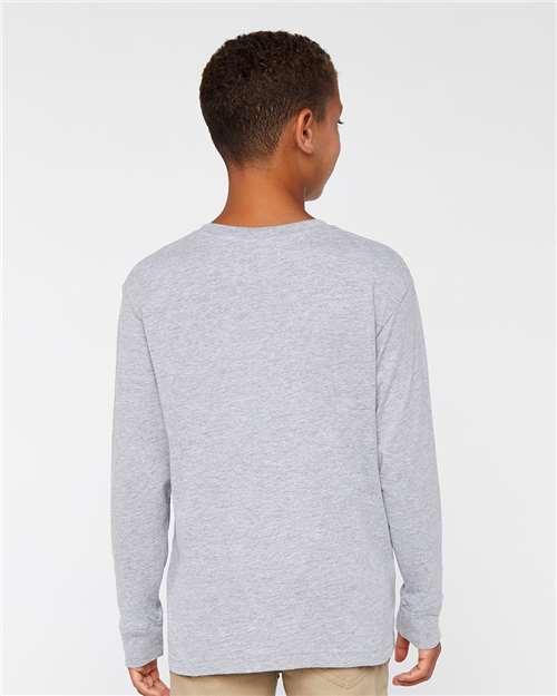 LAT Youth Fine Jersey Long Sleeve Tee 6201 - Heather