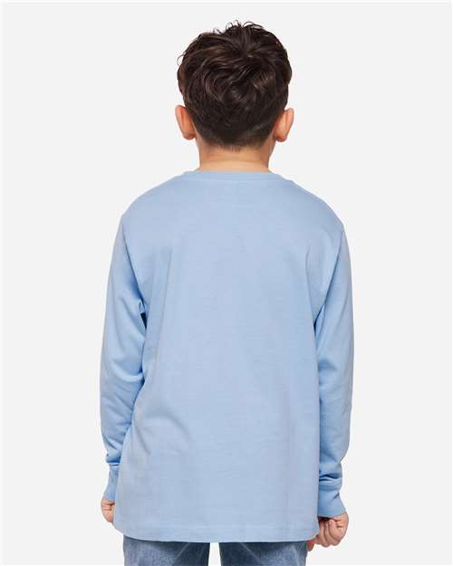 LAT Youth Fine Jersey Long Sleeve Tee 6201 - Light Blue