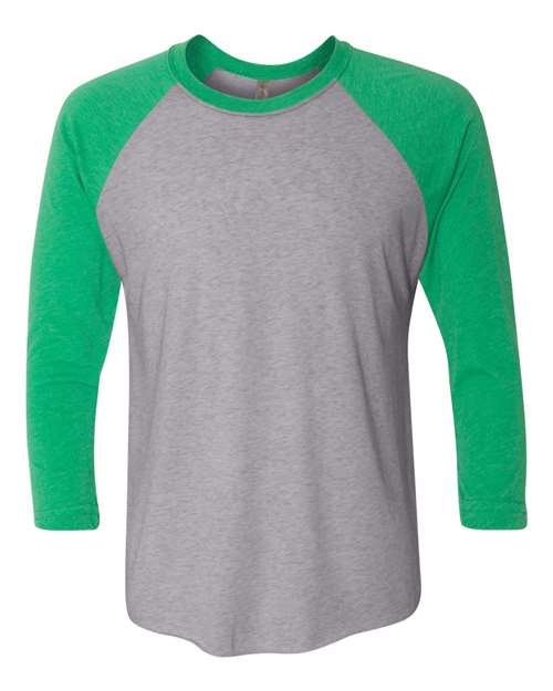 Next Level Unisex Triblend Three-Quarter Raglan T-Shirt 6051 - Envy Sleeves/ Premium Heather Body