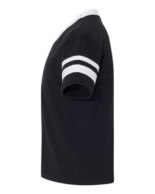 Augusta Sportswear Youth V-Neck Jersey with Striped Sleeves 361