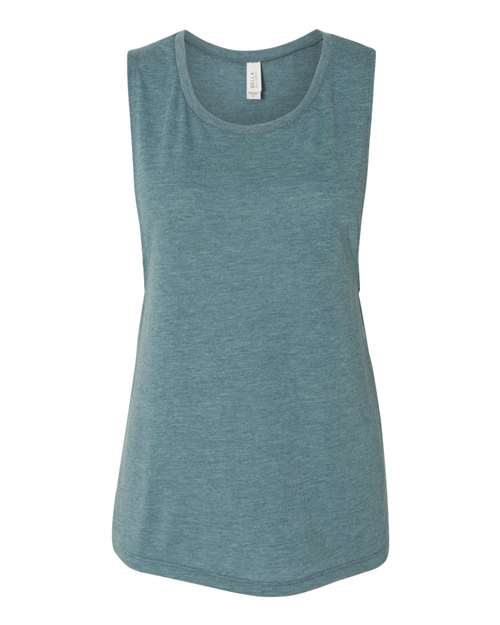 BELLA + CANVAS Women's Flowy Scoop Muscle Tank 8803 - Heather Deep Teal