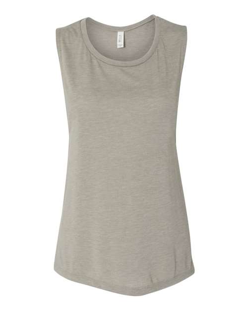 BELLA + CANVAS Women's Flowy Scoop Muscle Tank 8803 - Heather Stone