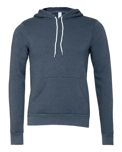 BELLA + CANVAS Unisex Sponge Fleece Hoodie Sweatshirt 3719 - Heather Navy