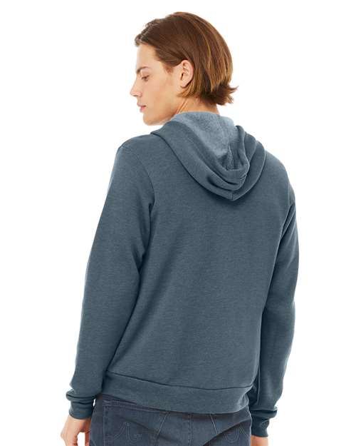 BELLA + CANVAS Unisex Sponge Fleece Full-Zip Hoodie Sweatshirt 3739 - Heather Slate