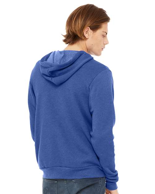 BELLA + CANVAS Unisex Sponge Fleece Full-Zip Hoodie Sweatshirt 3739 - Heather True Royal