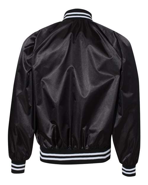 Augusta Sportswear Unisex Satin Baseball Jacket Striped Trim 3610