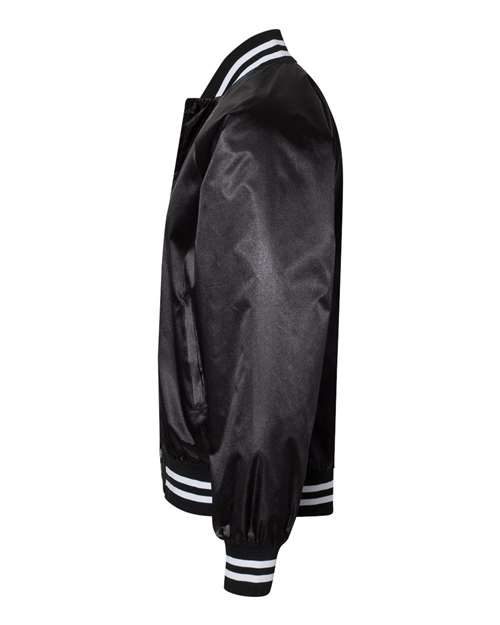 Augusta Sportswear Unisex Satin Baseball Jacket Striped Trim 3610
