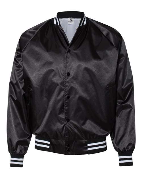 Augusta Sportswear Unisex Satin Baseball Jacket Striped Trim 3610