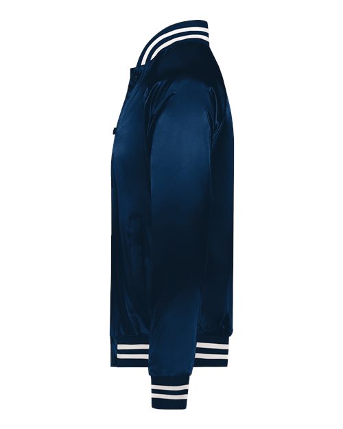 Augusta Sportswear Unisex Satin Baseball Jacket Striped Trim 3610