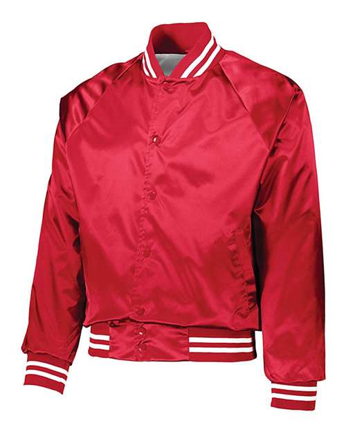 Augusta Sportswear Unisex Satin Baseball Jacket Striped Trim 3610