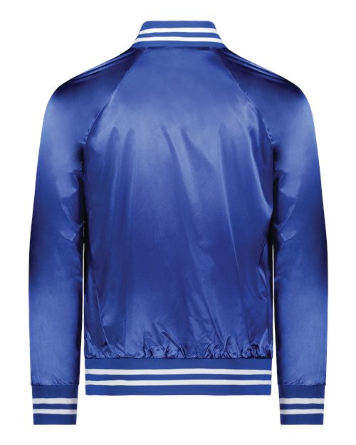 Augusta Sportswear Unisex Satin Baseball Jacket Striped Trim 3610