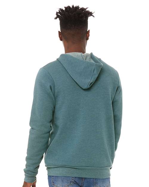 BELLA + CANVAS Unisex Sponge Fleece Full-Zip Hoodie Sweatshirt 3739 - Heather Deep Teal