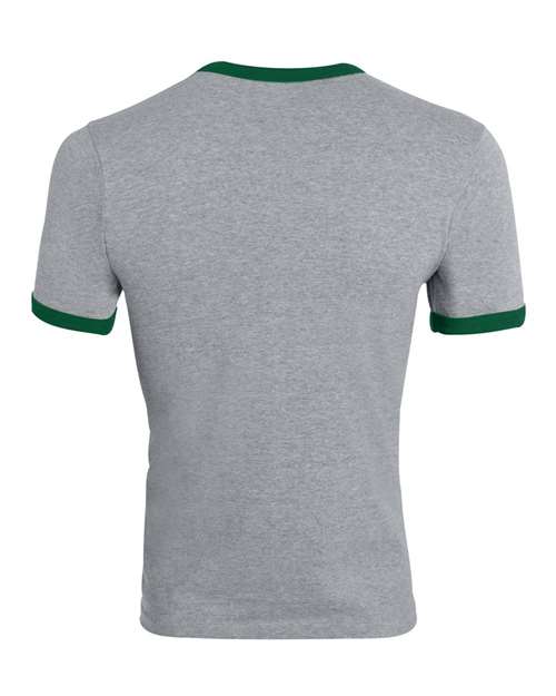 Augusta Sportswear Unisex 50/50 Ringer T-Shirt 710 - Athletic Heather/ Dark Green