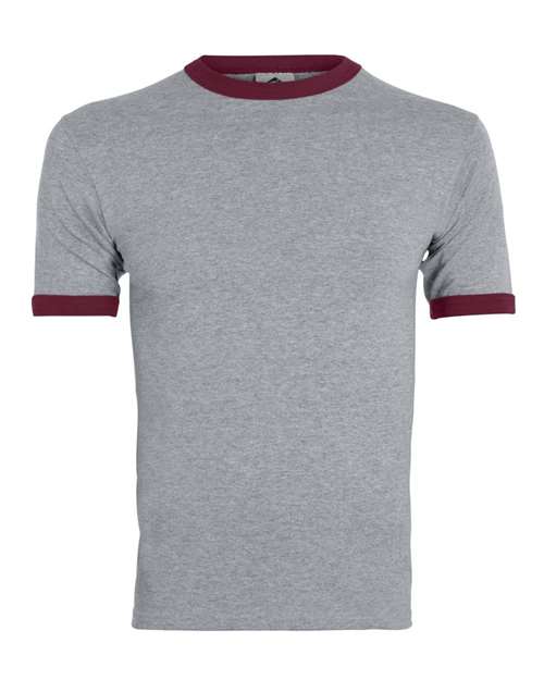 Augusta Sportswear Unisex 50/50 Ringer T-Shirt 710 - Athletic Heather/ Maroon