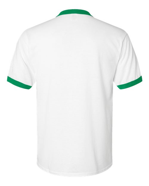 Augusta Sportswear Unisex 50/50 Ringer T-Shirt 710 - White/ Kelly