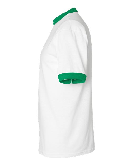Augusta Sportswear Unisex 50/50 Ringer T-Shirt 710 - White/ Kelly