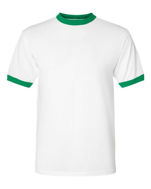 Augusta Sportswear Unisex 50/50 Ringer T-Shirt 710 - White/ Kelly