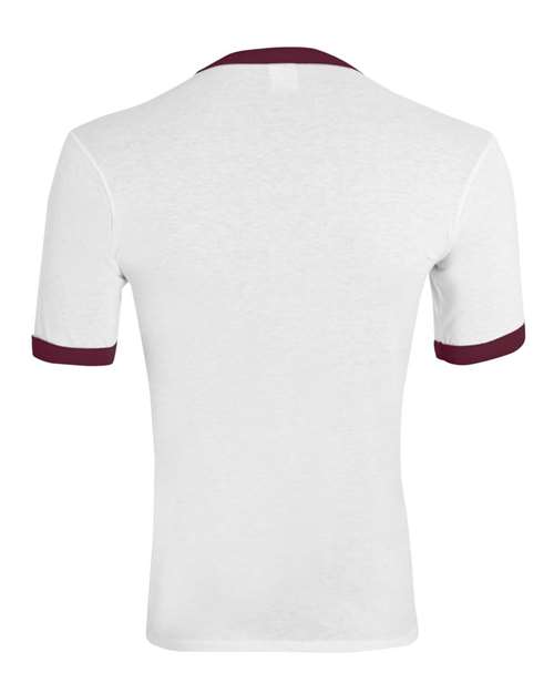 Augusta Sportswear Unisex 50/50 Ringer T-Shirt 710 - White/ Maroon