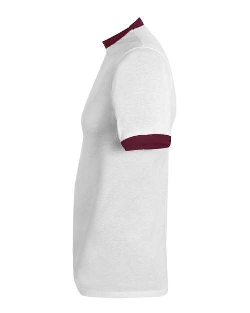 Augusta Sportswear Unisex 50/50 Ringer T-Shirt 710 - White/ Maroon