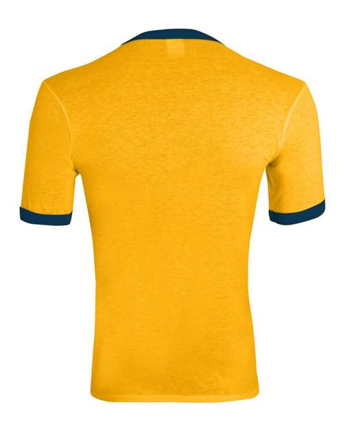 Augusta Sportswear Unisex 50/50 Ringer T-Shirt 710 - Gold/ Navy