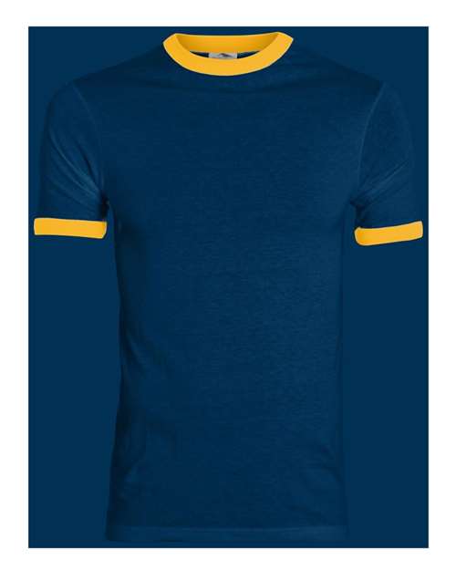 Augusta Sportswear Unisex 50/50 Ringer T-Shirt 710 - Navy/ Gold