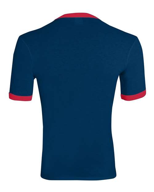 Augusta Sportswear Unisex 50/50 Ringer T-Shirt 710 - Navy/ Red