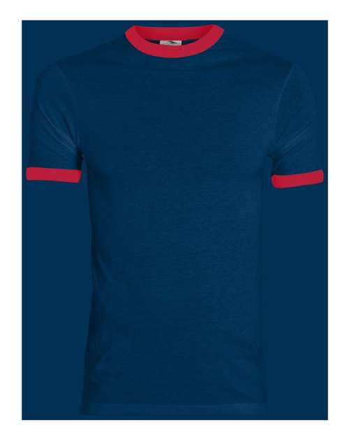 Augusta Sportswear Unisex 50/50 Ringer T-Shirt 710 - Navy/ Red